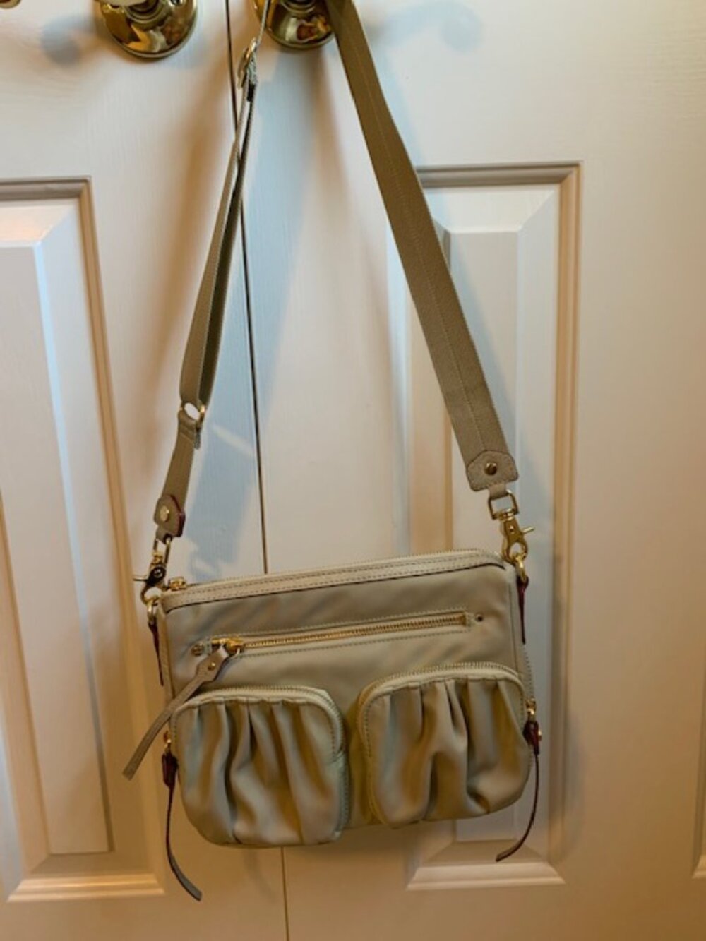 MZ Wallace Bedford Tan Nylon Bailey Crossbody